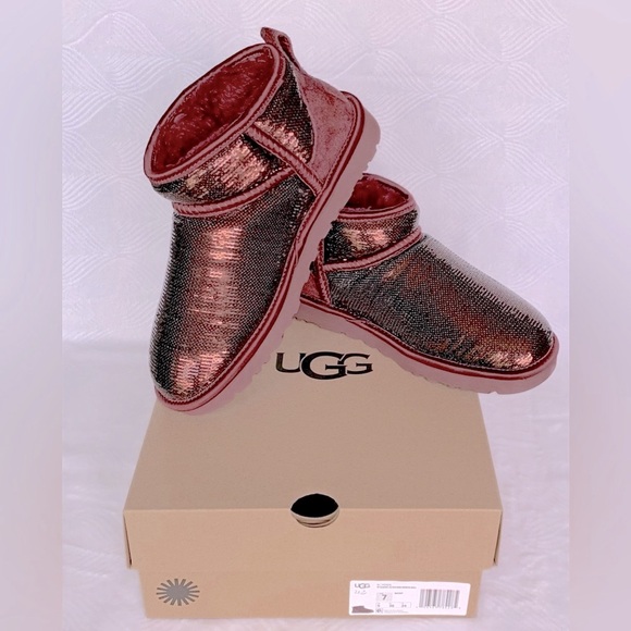 SALE - UGG Classic Ultra Mini Mirror Ball Booties - Wild Grape - Picture 12 of 13